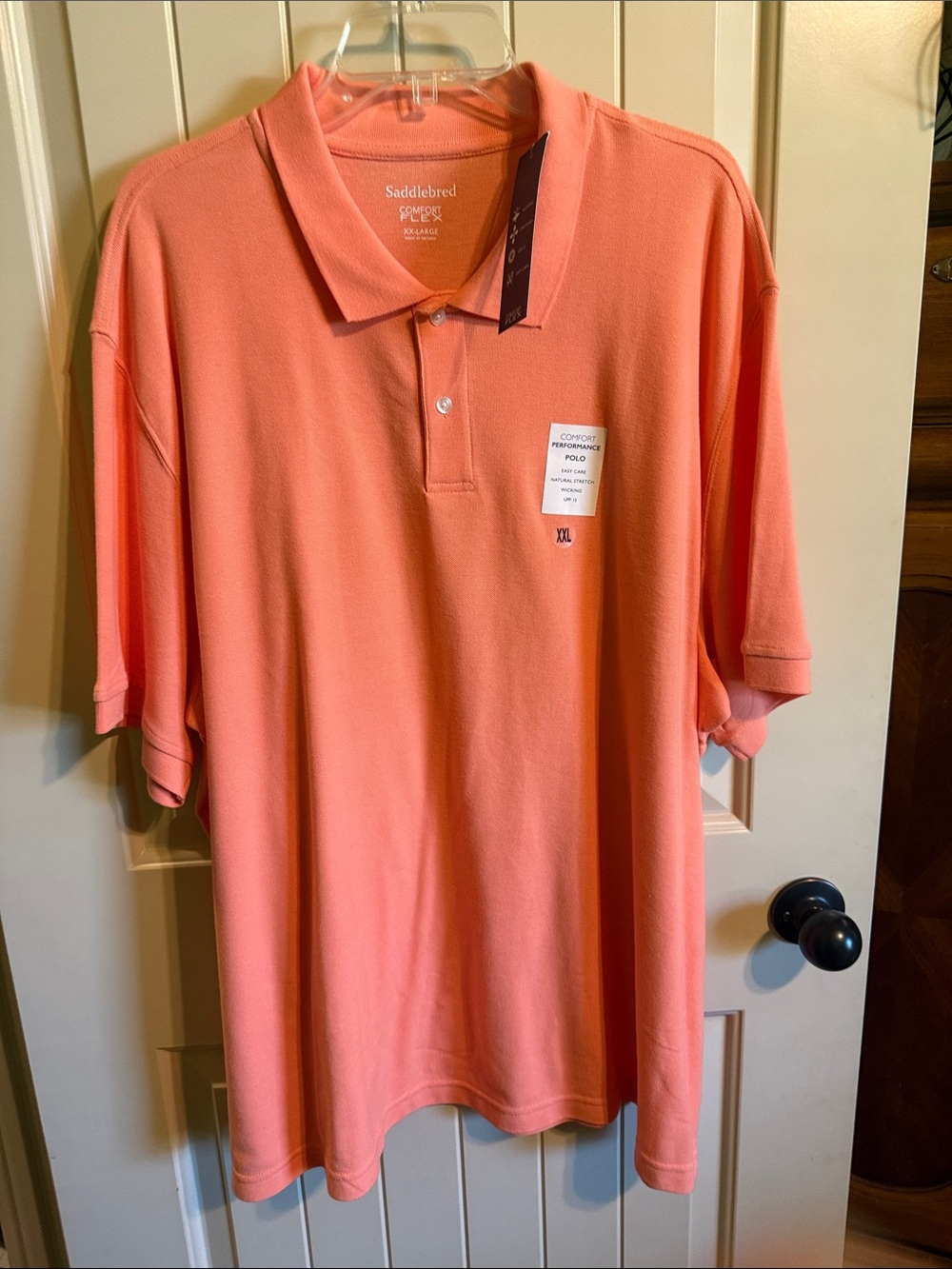 Saddlebred Men's Coral Short-Sleeve Polo